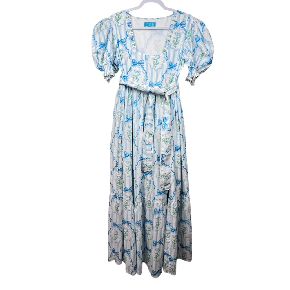 Darlington Isle Maxi Dress Size Large Floral Bow Print Feminine